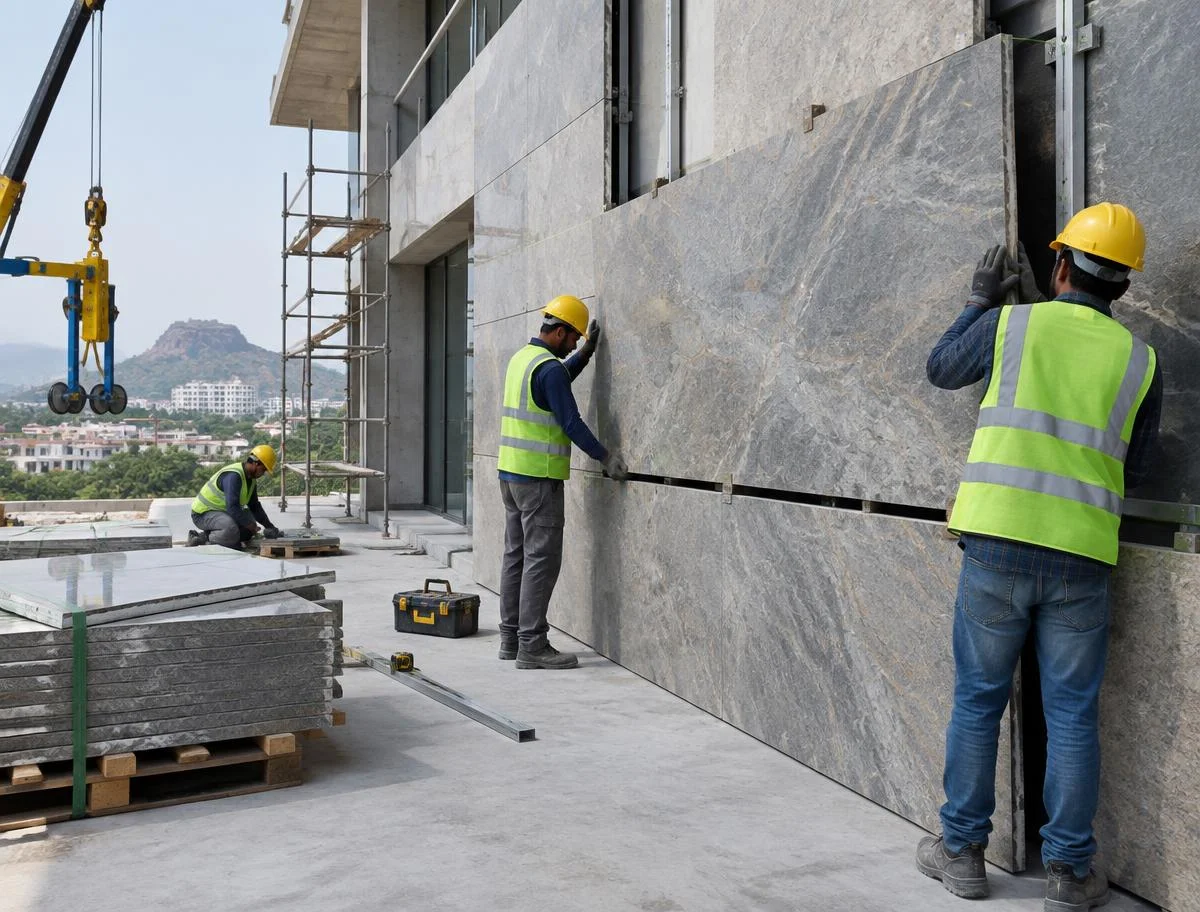 Natural stone manufacturing prepared for large construction projects